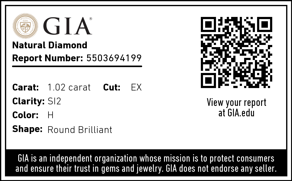 GIA diamond lab report #5503694199