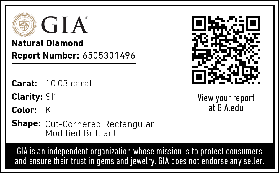 GIA diamond lab report #6505301496
