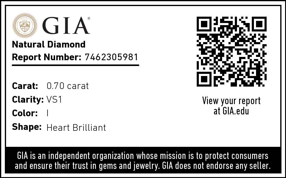 GIA diamond lab report #7462305981